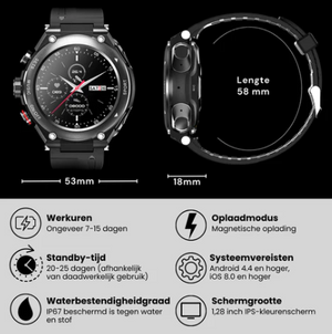 T92 smartwatch met oordopjes